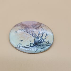 Wearable Art - Metal Brooch - Signed - 1.5" x 1.25"